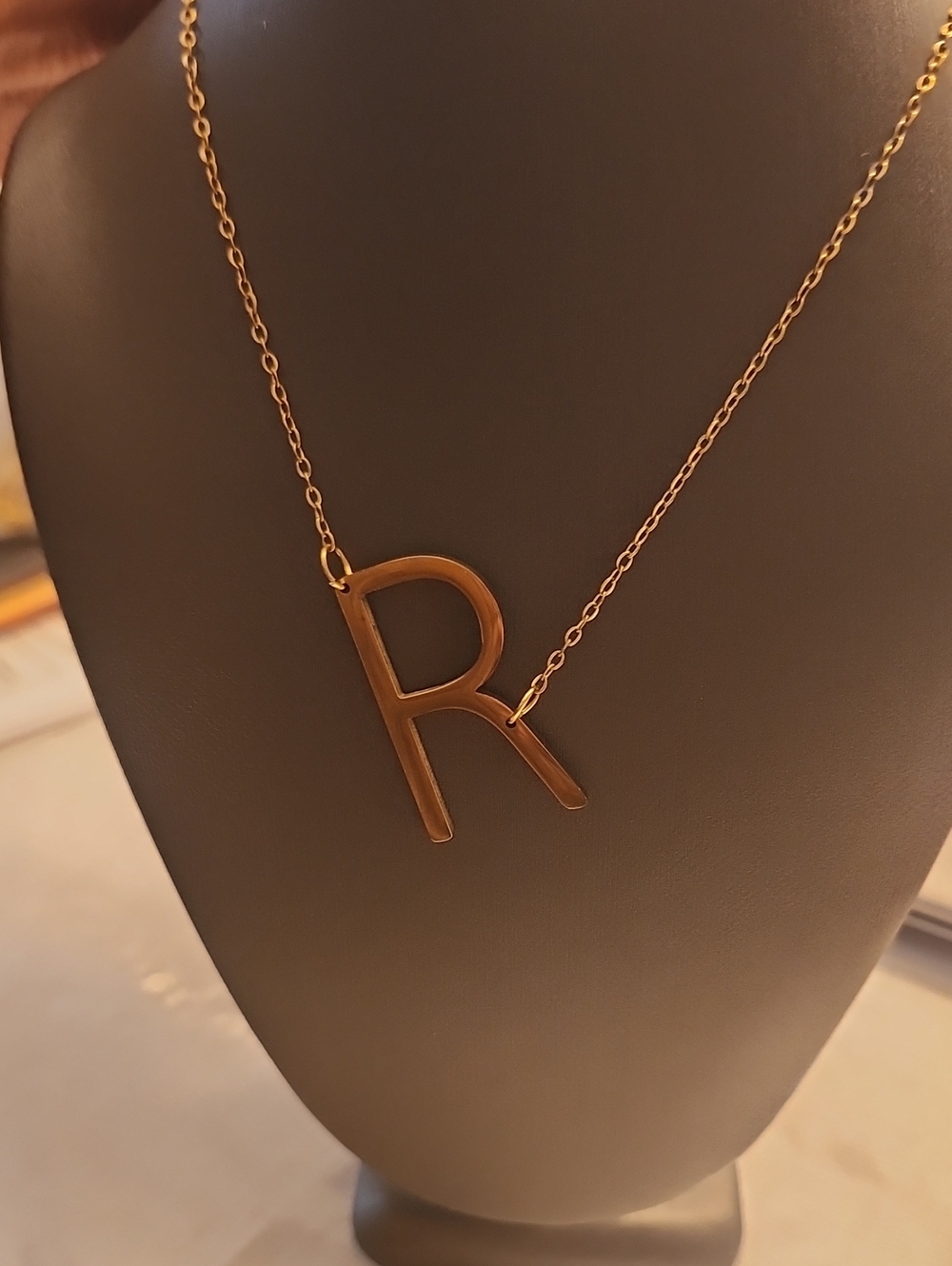 Gold Letter R Pendant Necklace - Women Jewelry